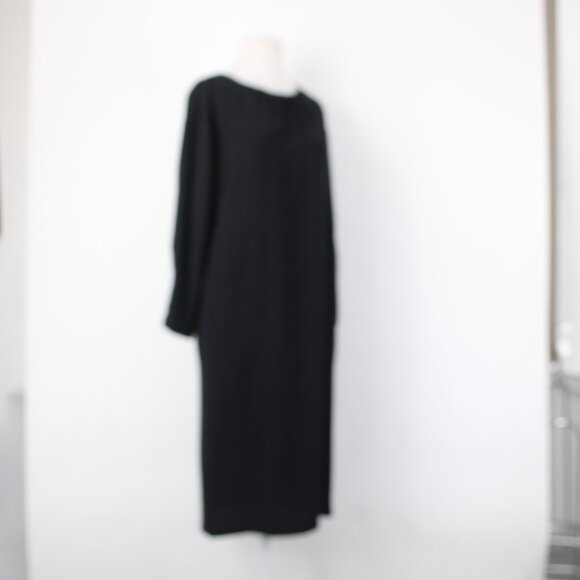 Chicos Dress Sz 0 Black Crepe Pockets Polyester Midi Dress - Picture 5 of 13